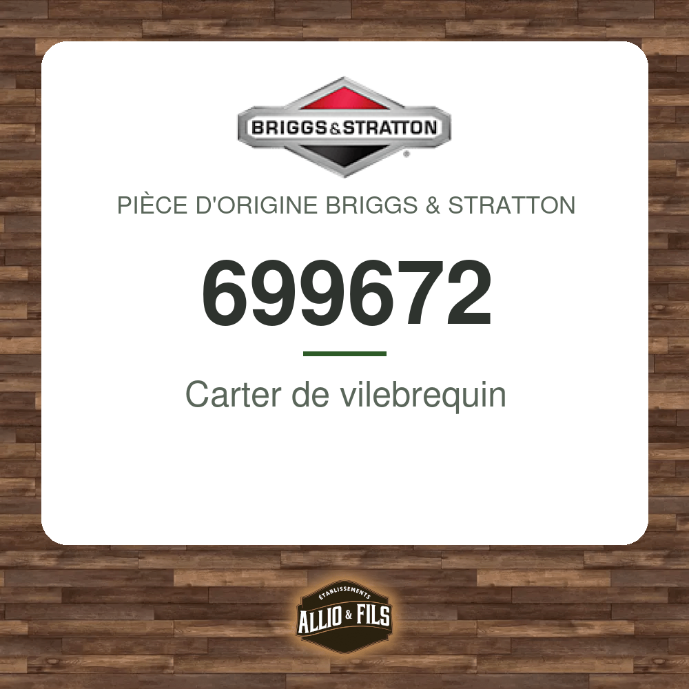 Carter de vilebrequin - Briggs & Stratton 699672