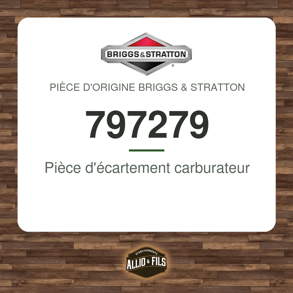 Pièce d'écartement carburateur - Briggs & Stratton 797279