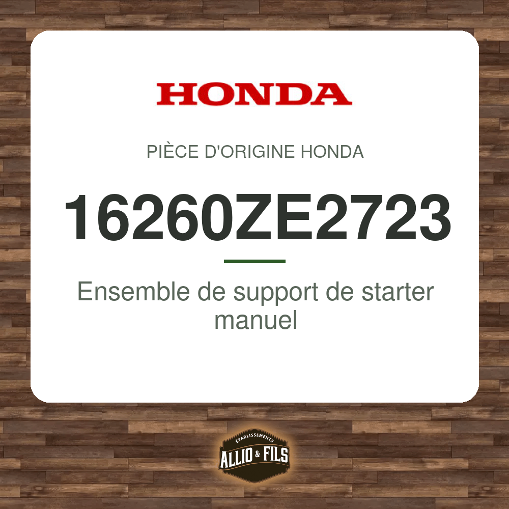 Ensemble de support de starter manuel - Honda 16260ZE2723