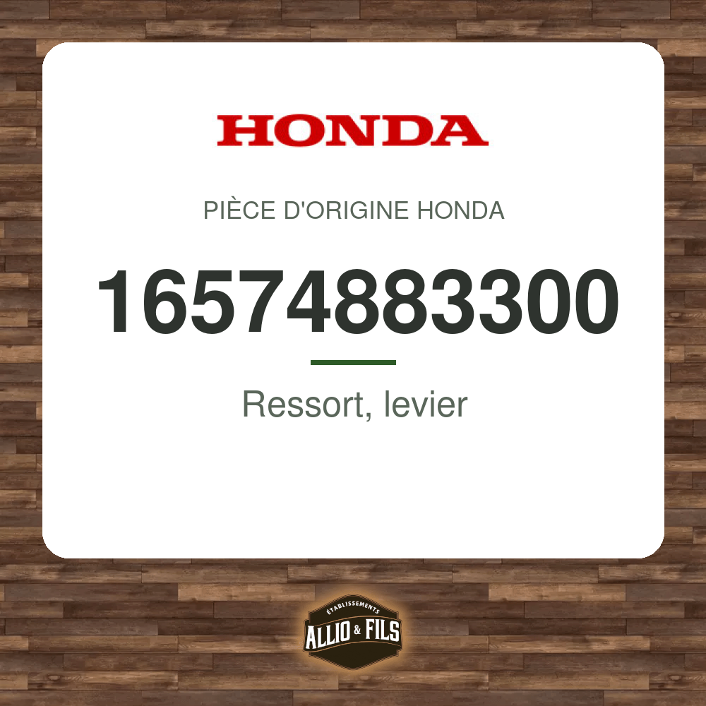 Ressort, levier - Honda 16574883300