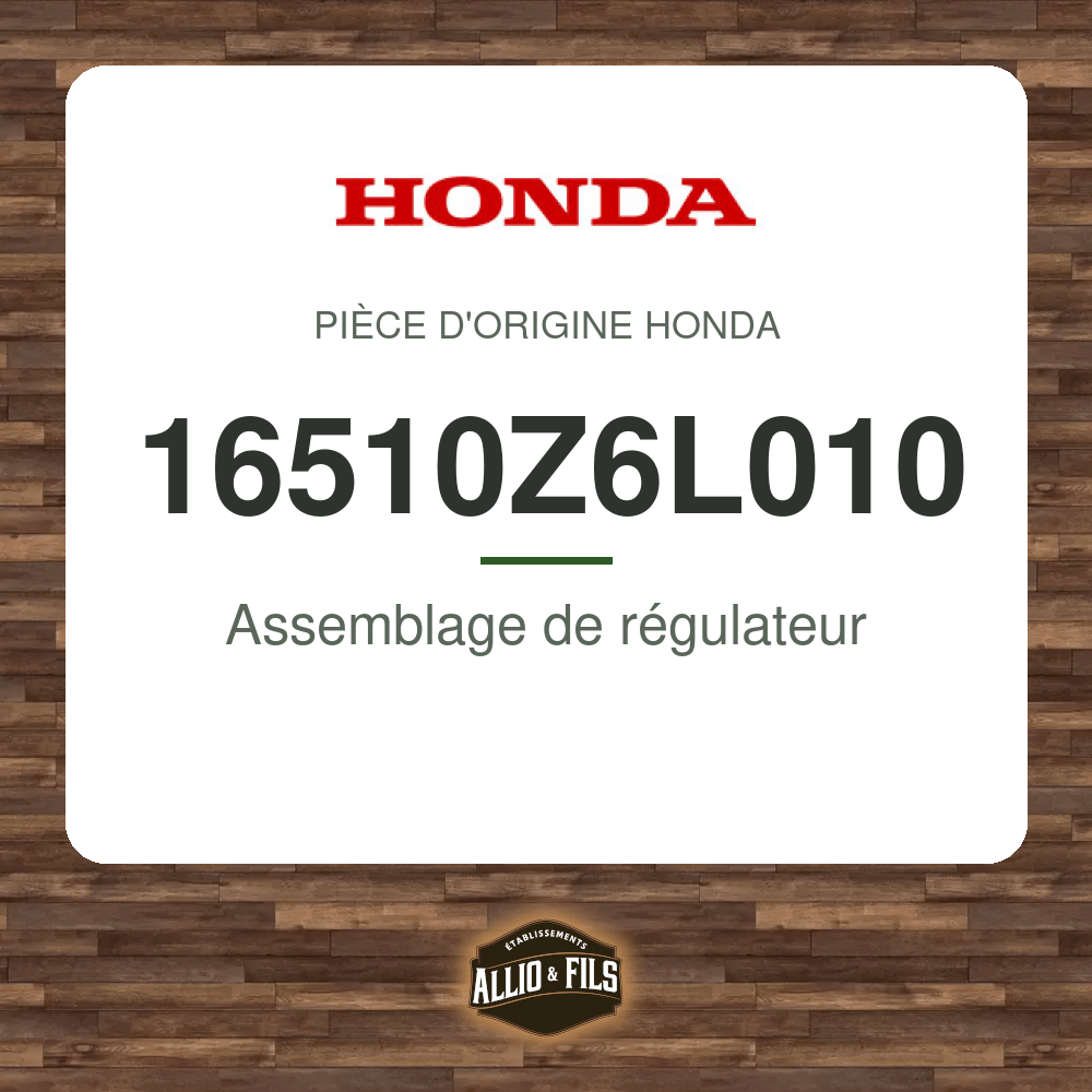 Assemblage de régulateur - Honda 16510Z6L010