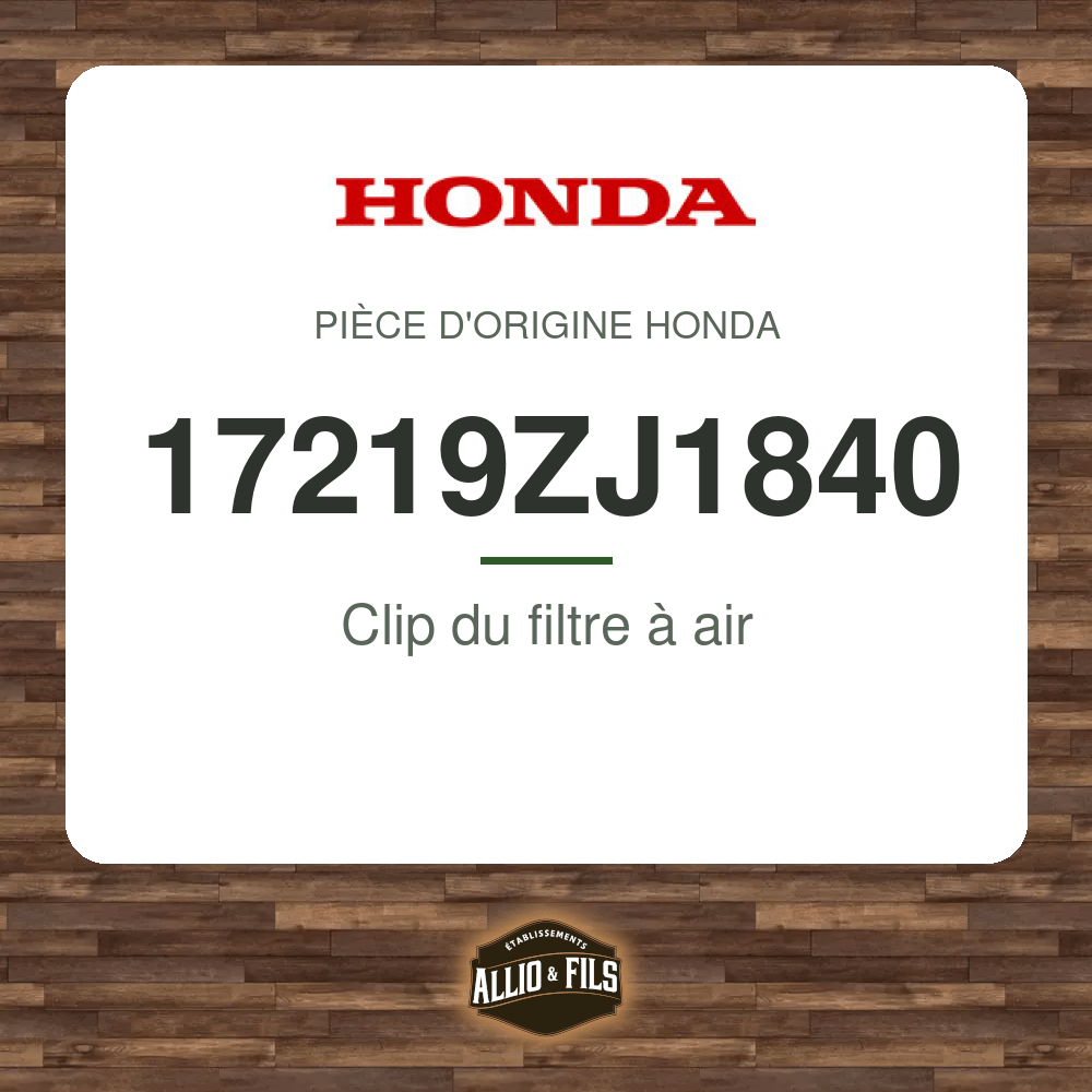 Clip du filtre à air - Honda 17219ZJ1840