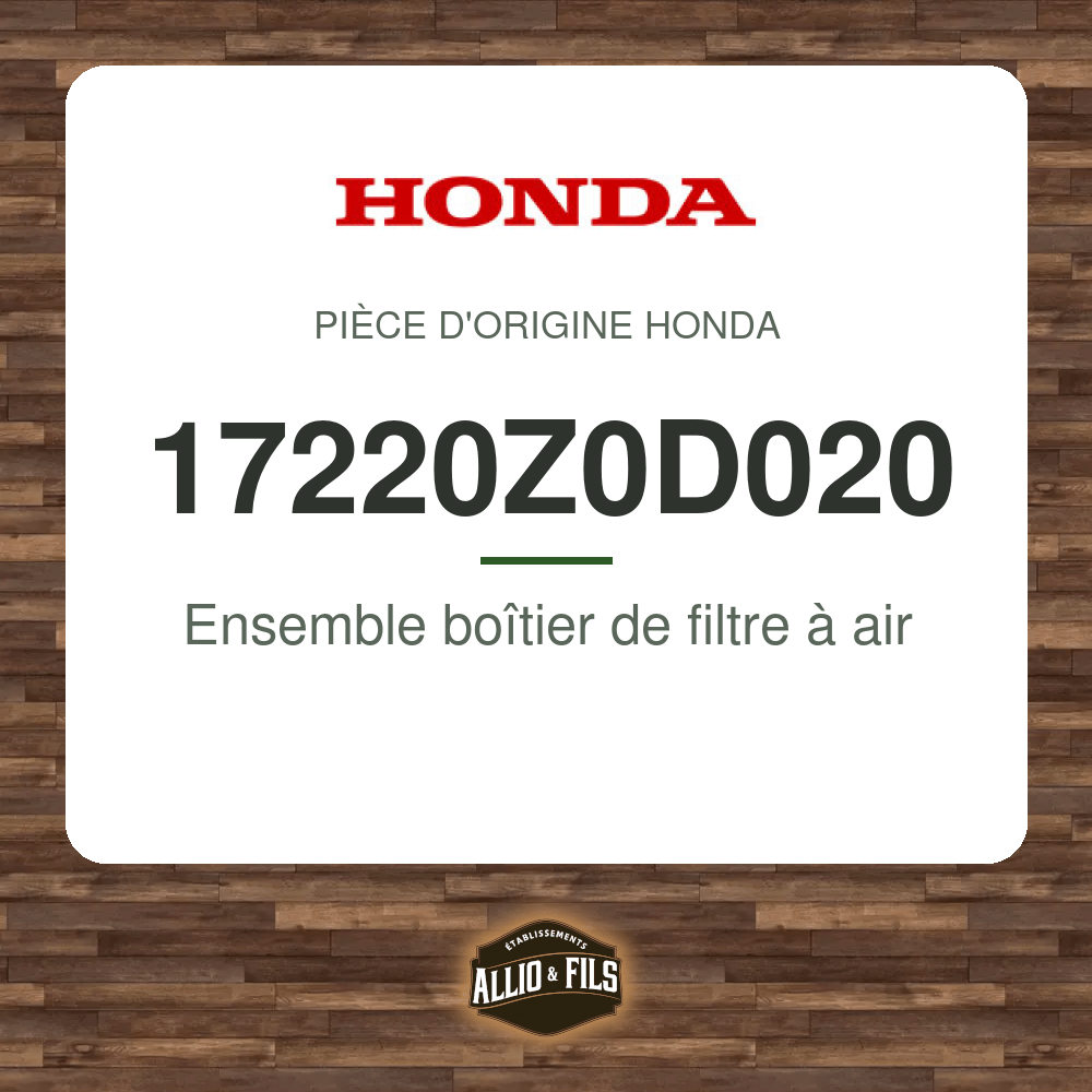 Ensemble boîtier de filtre à air - Honda 17220Z0D020