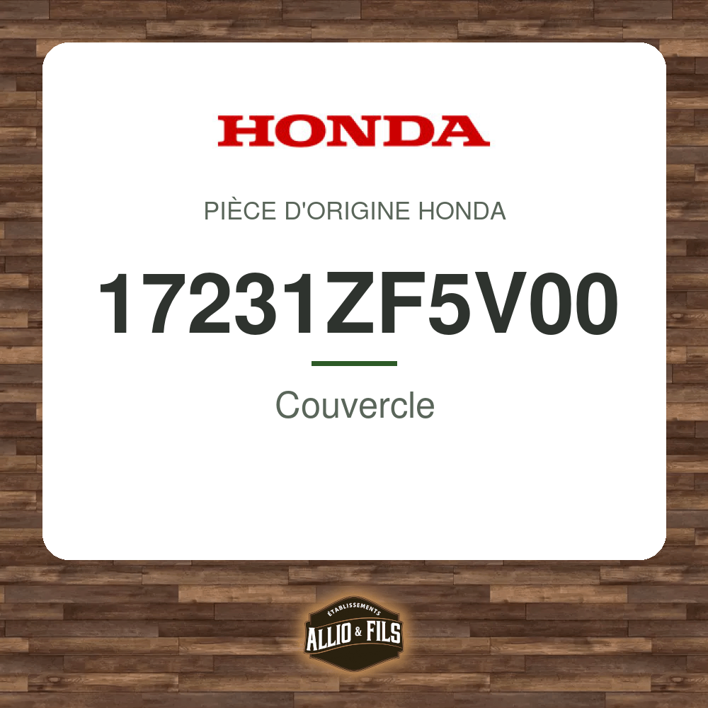 Couvercle - Honda 17231ZF5V00