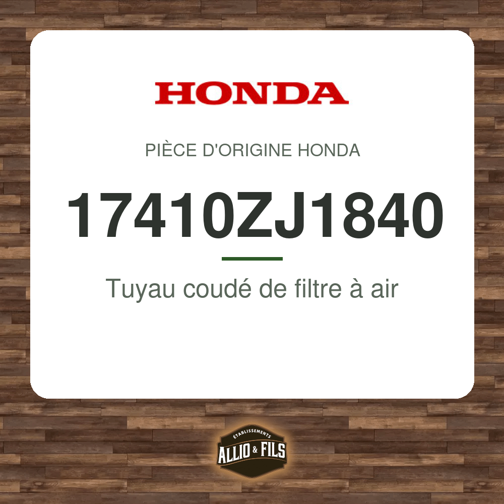 Tuyau coudé de filtre à air - Honda 17410ZJ1840