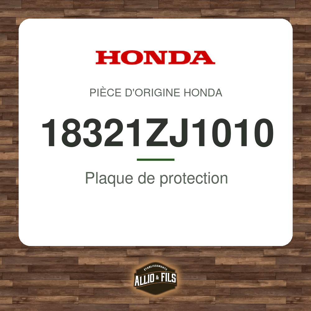 Plaque de protection - Honda 18321ZJ1010