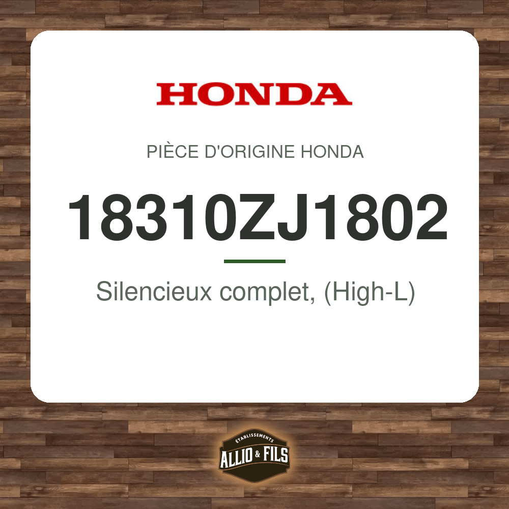 Silencieux complet, (High-L) - Honda 18310ZJ1802