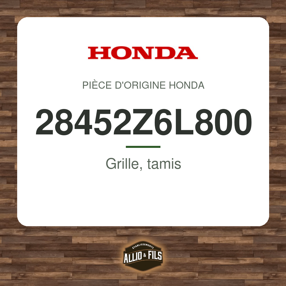 Grille, tamis - Honda 28452Z6L800