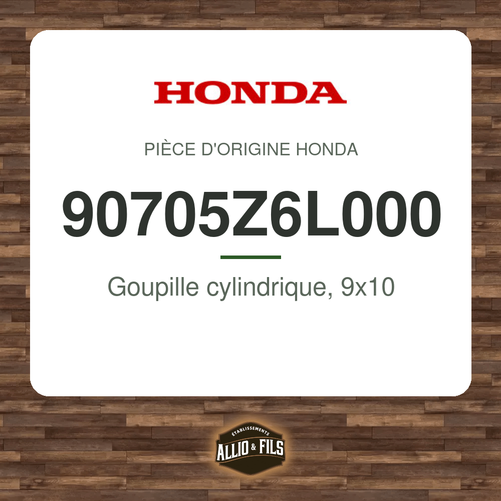 Goupille cylindrique, 9x10 - Honda 90705Z6L000