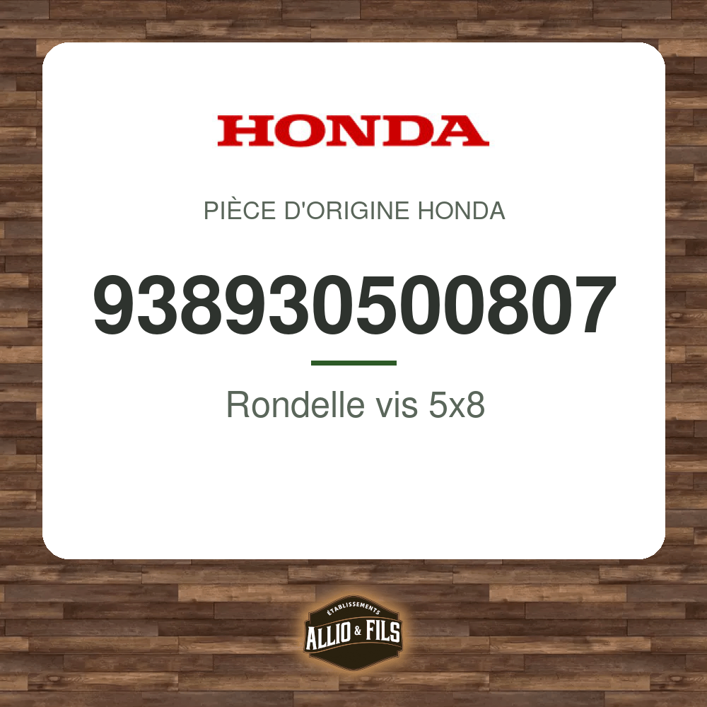 Rondelle vis 5x8 - Honda 938930500807