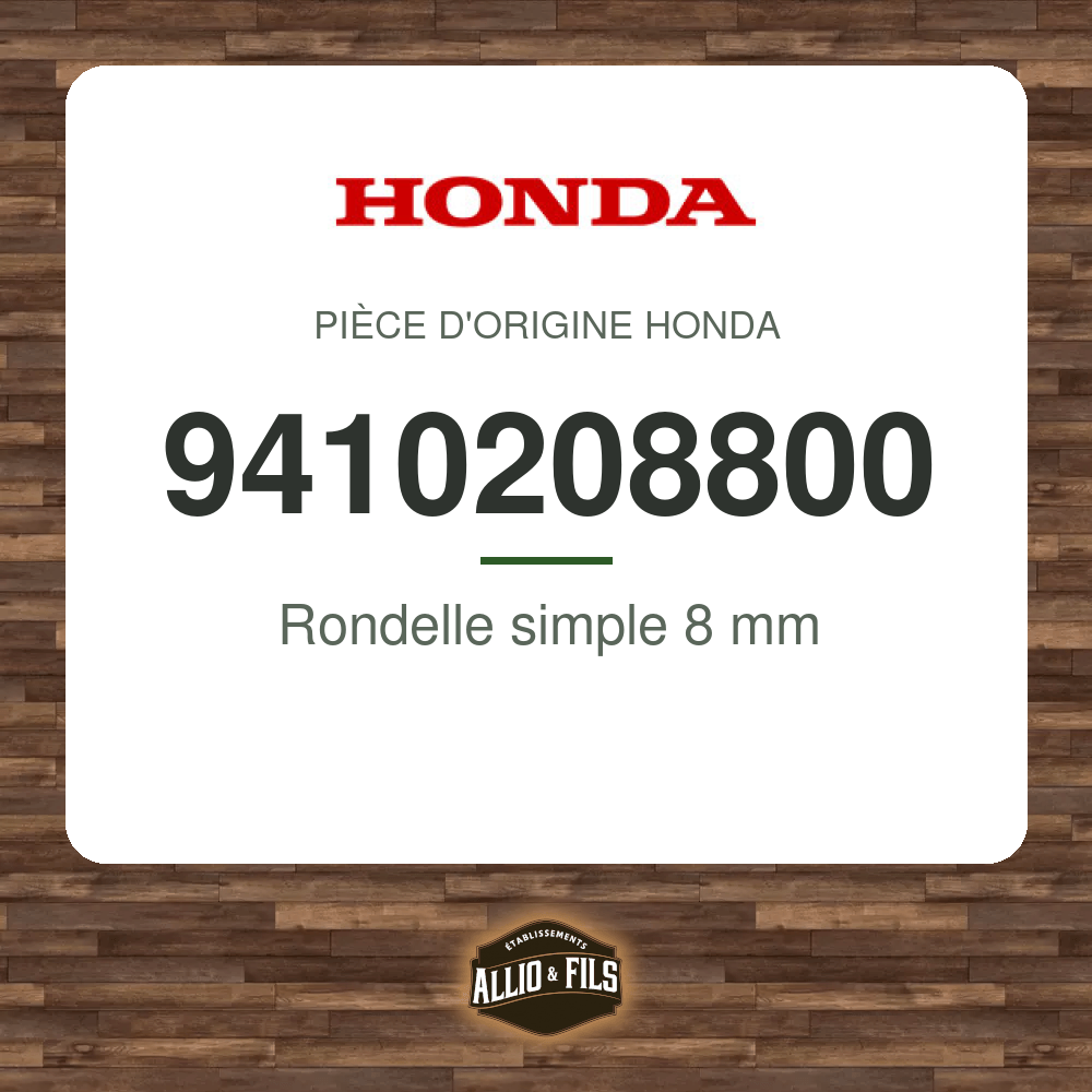 Rondelle simple 8 mm - Honda 9410208800