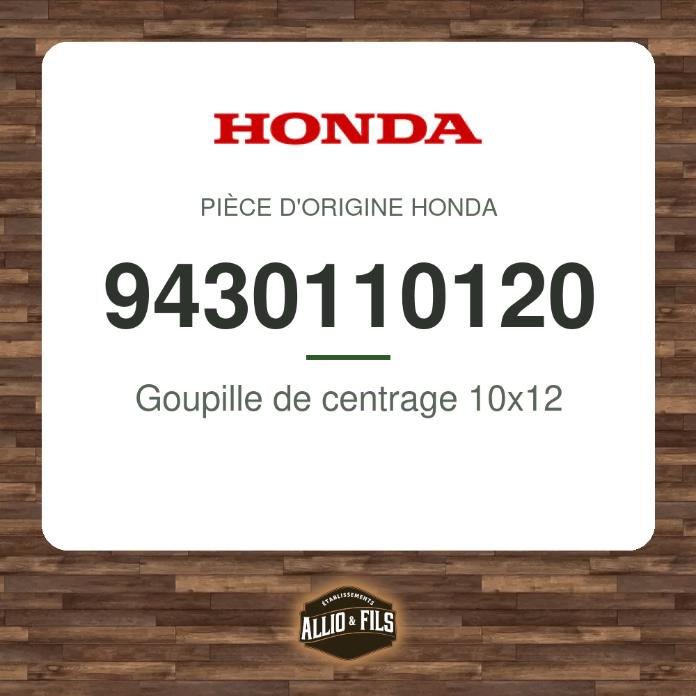 Goupille de centrage 10x12 - Honda 9430110120