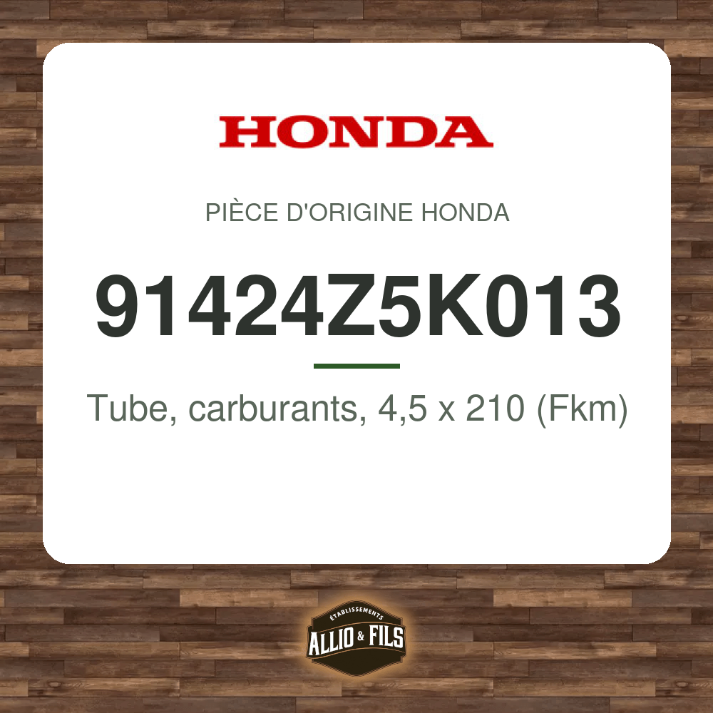 Tube, carburants, 4,5 x 210 (Fkm) - Honda 91424Z5K013