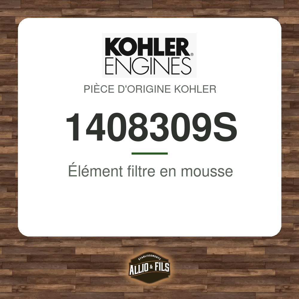 Élément filtre en mousse - Kohler 1408309S