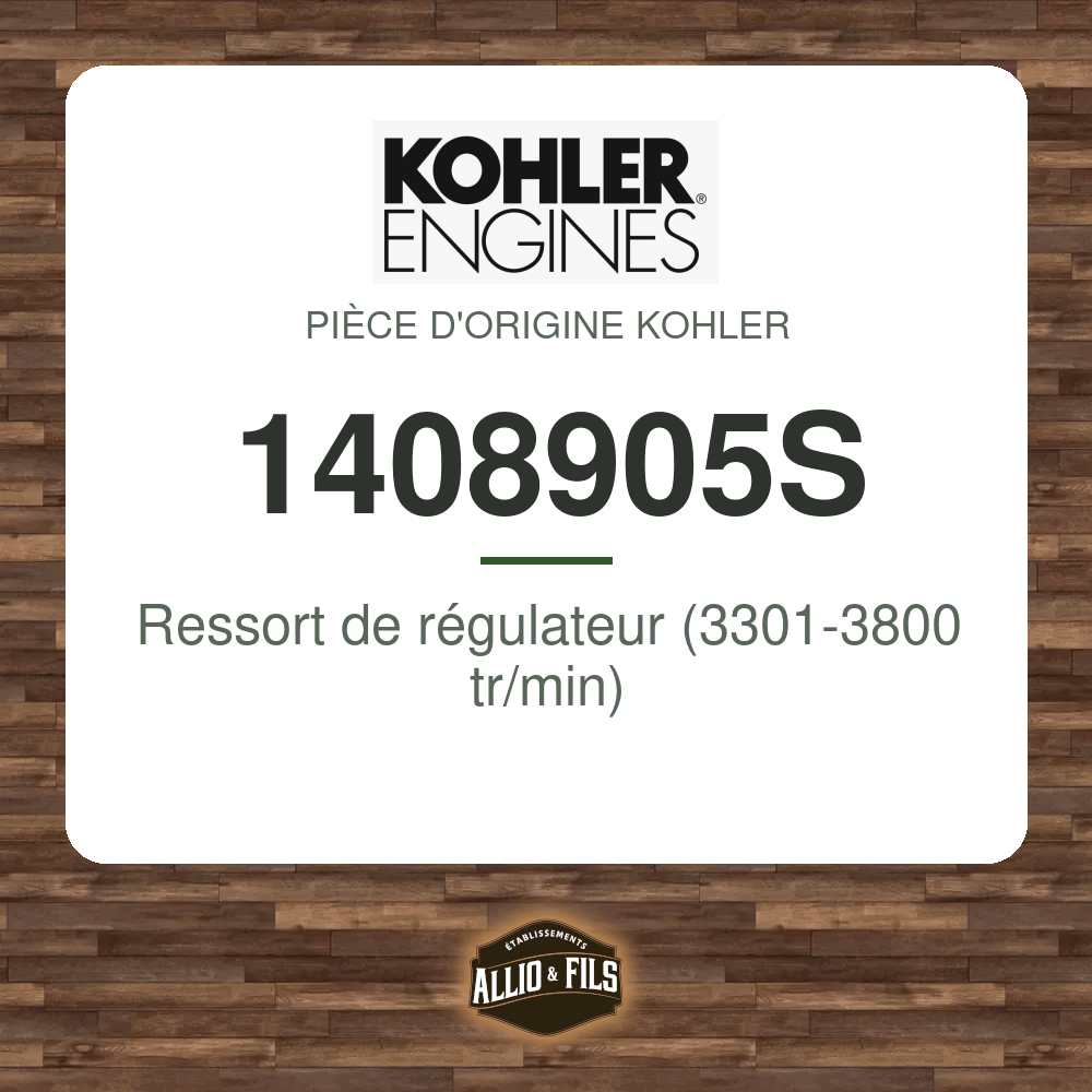 Ressort de régulateur (3301-3800 tr/min) - Kohler 1408905S