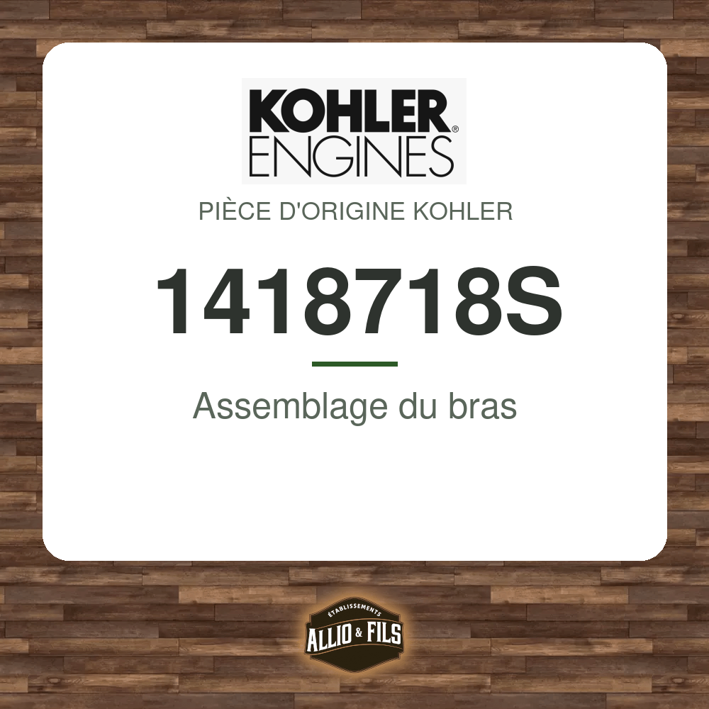 Assemblage du bras - Kohler 1418718S