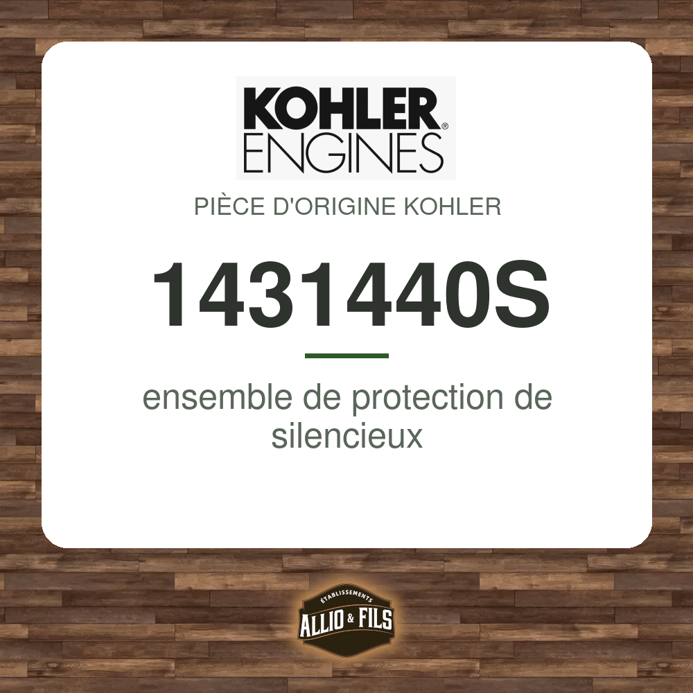 ensemble de protection de silencieux - Kohler 1431440S
