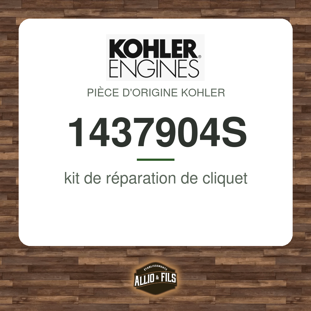 kit de réparation de cliquet - Kohler 1437904S