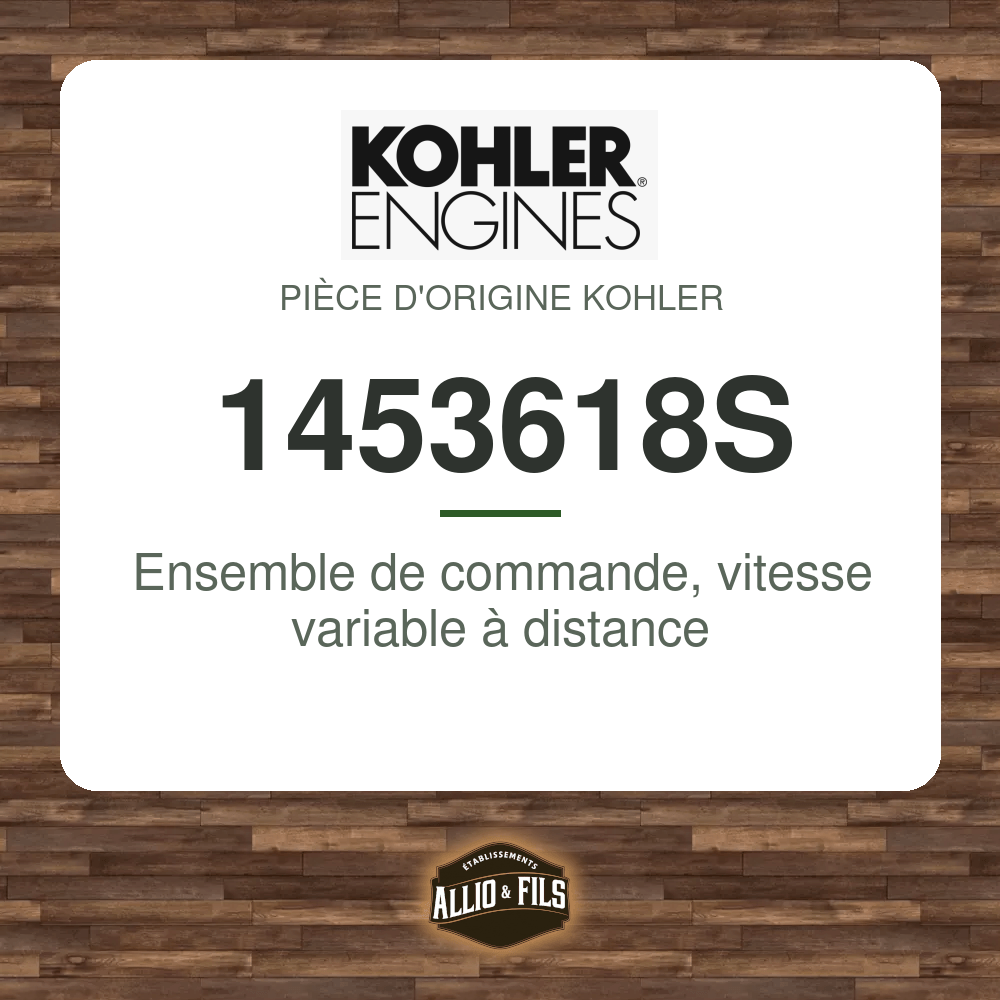 Ensemble de commande, vitesse variable à distance - Kohler 1453618S