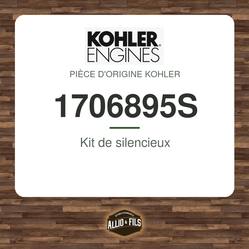 Kit de silencieux - Kohler 1706895S