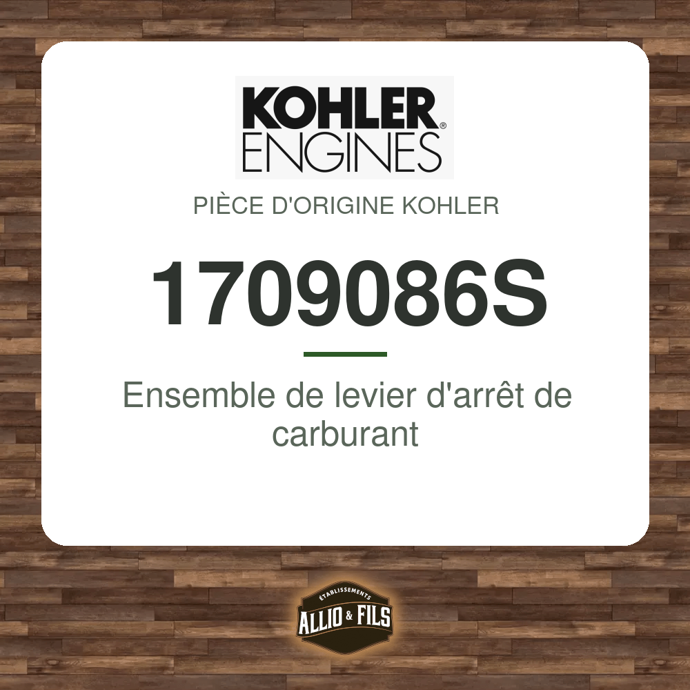 Ensemble de levier d'arrêt de carburant - Kohler 1709086S