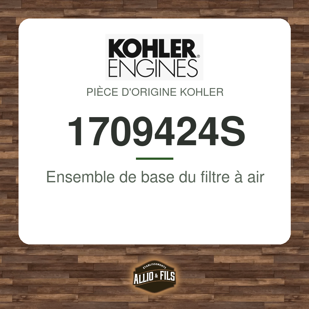 Ensemble de base du filtre à air - Kohler 1709424S