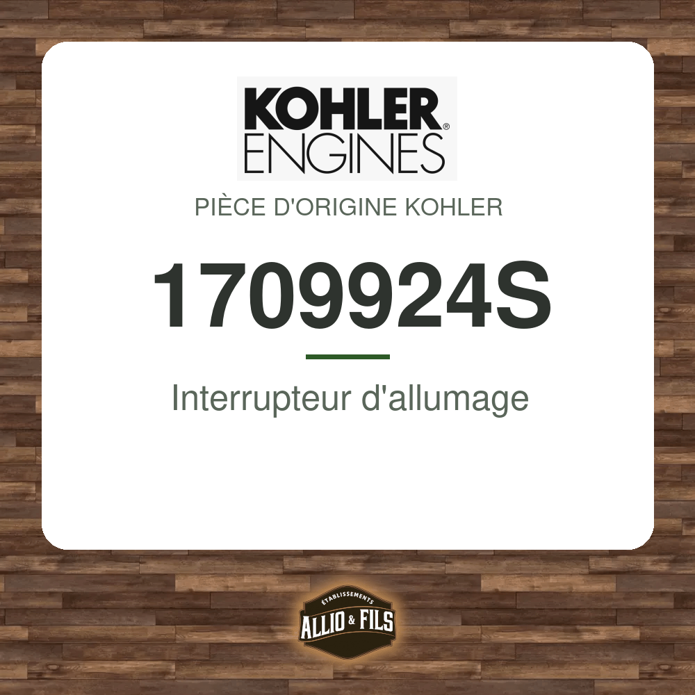 Interrupteur d'allumage - Kohler 1709924S