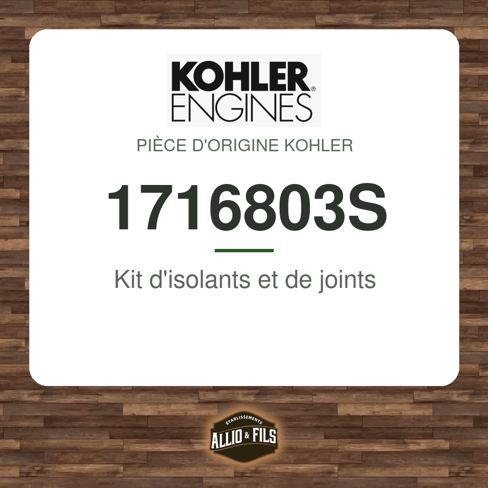 Kit d'isolants et de joints - Kohler 1716803S
