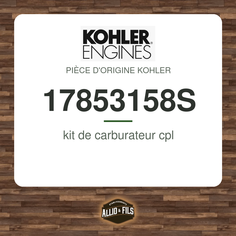 kit de carburateur cpl - Kohler 17853158S