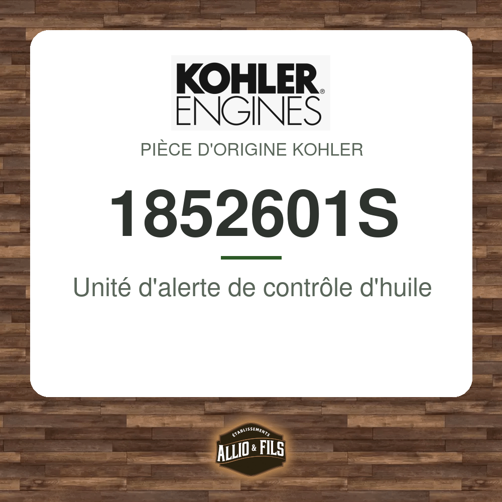 Unité d'alerte de contrôle d'huile - Kohler 1852601S