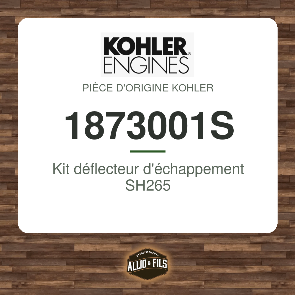 Kit déflecteur d'échappement SH265 - Kohler 1873001S