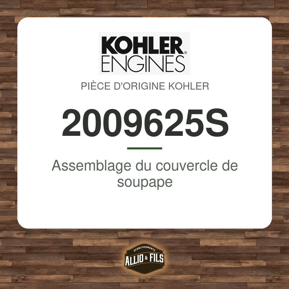 Assemblage du couvercle de soupape - Kohler 2009625S