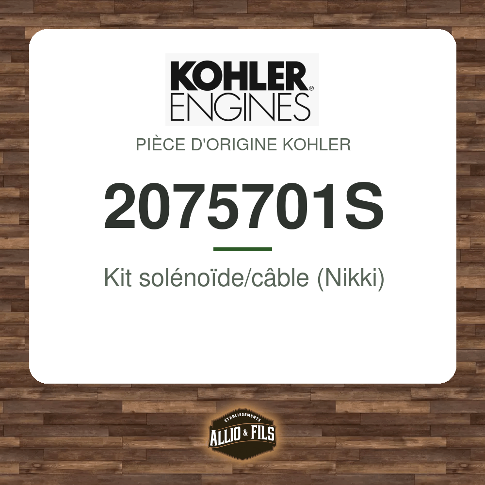 Kit solénoïde/câble (Nikki) - Kohler 2075701S