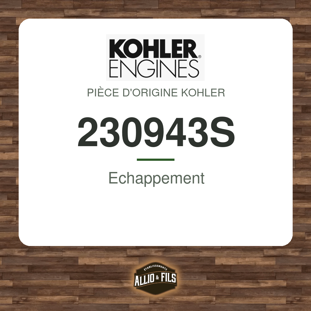 Echappement - Kohler 230943S