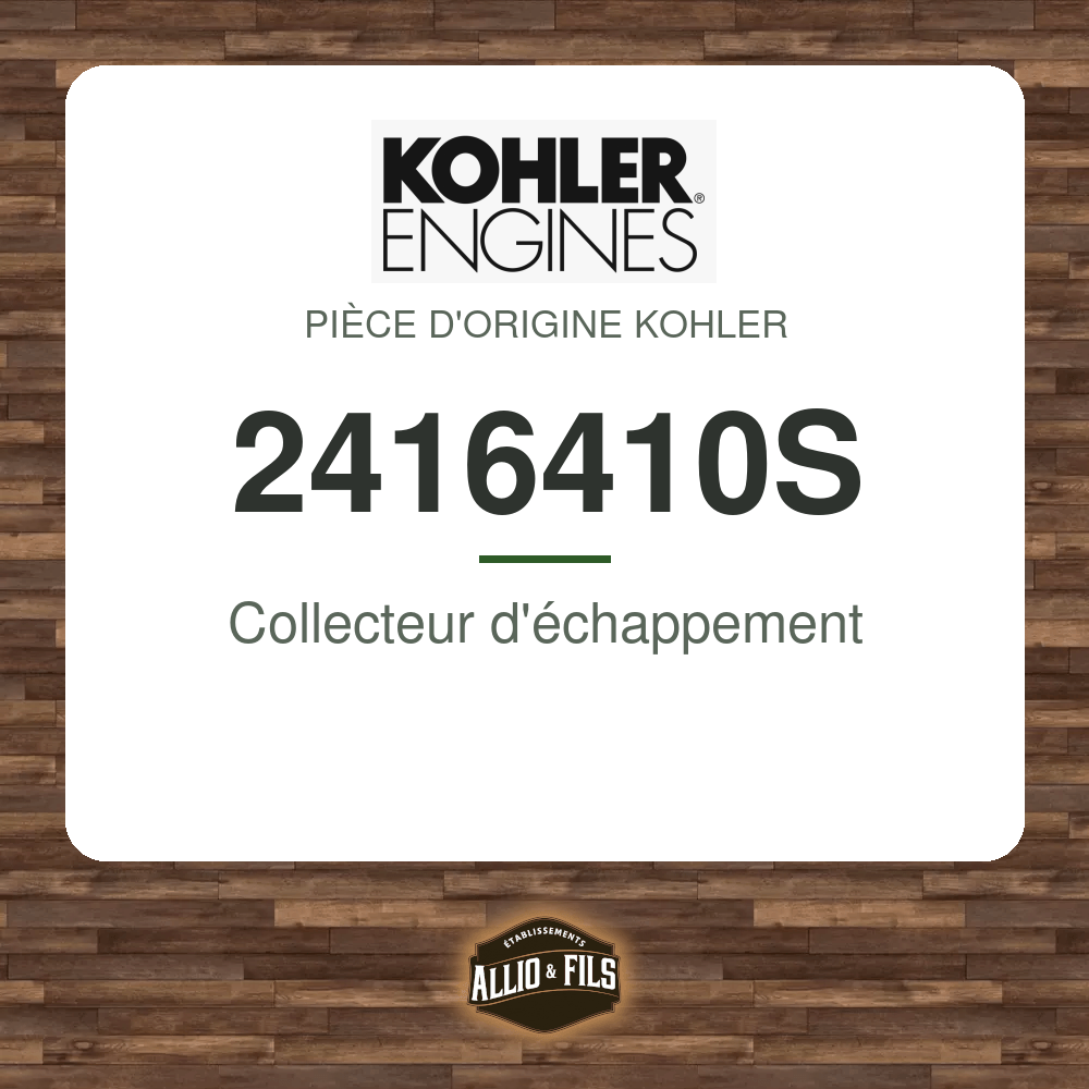 Collecteur d'échappement - Kohler 2416410S