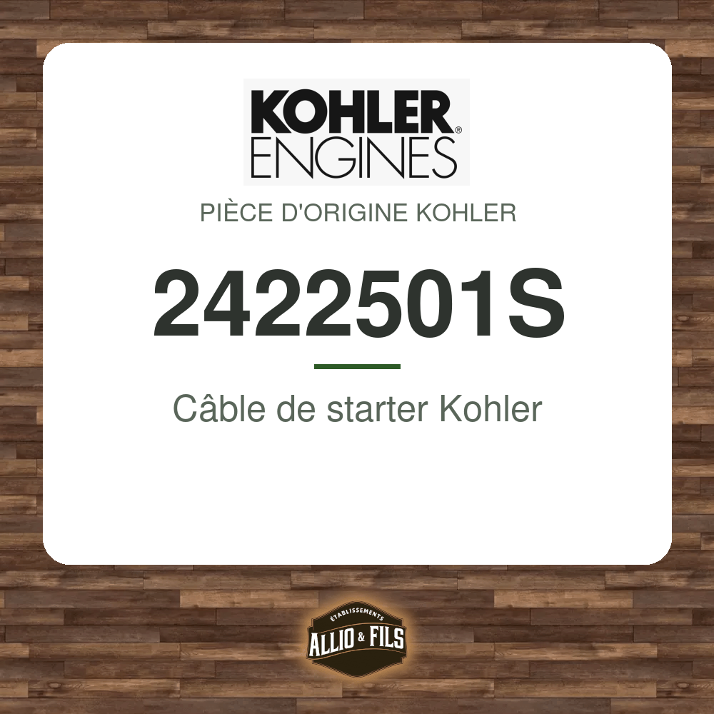 Câble de starter Kohler - Kohler 2422501S