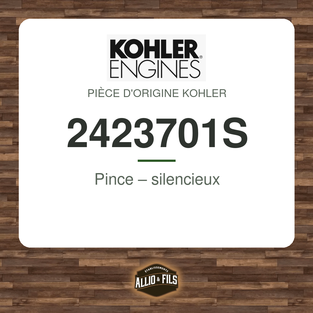 Pince – silencieux - Kohler 2423701S