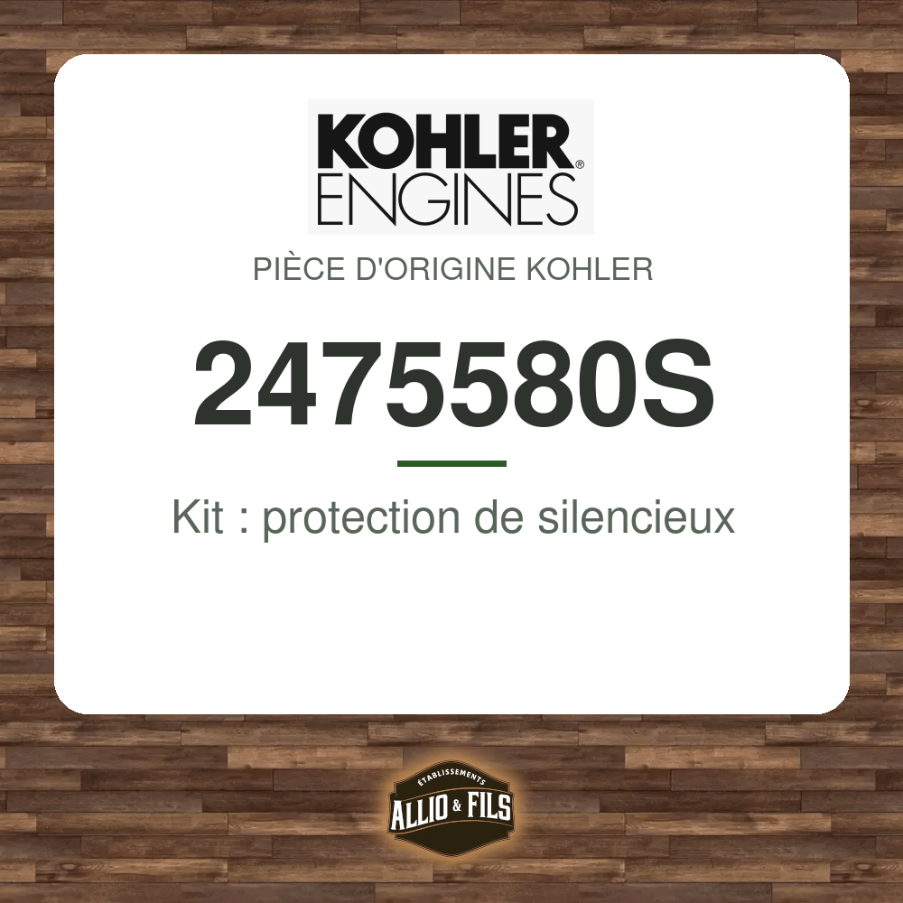 Kit : protection de silencieux - Kohler 2475580S