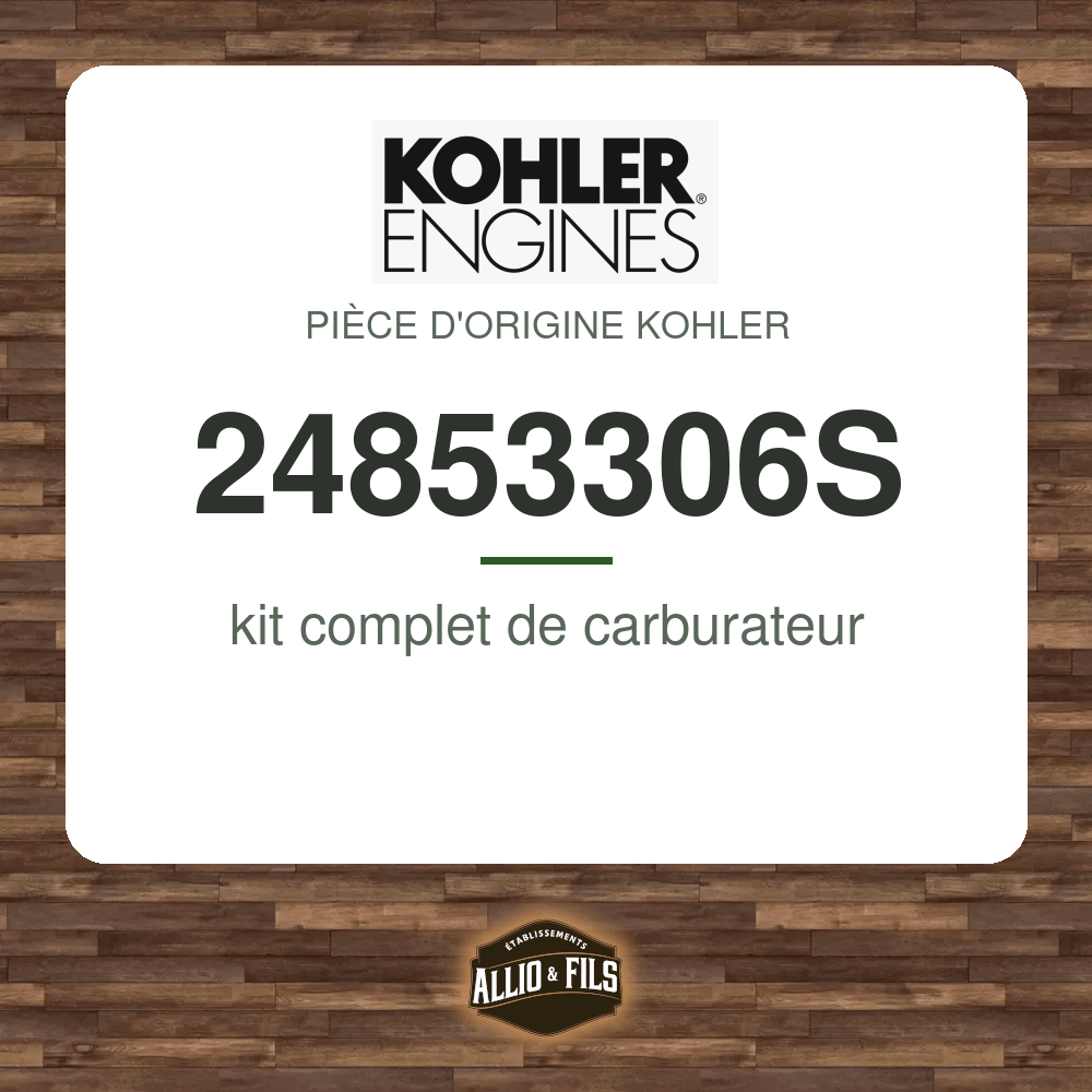 kit complet de carburateur - Kohler 24853306S