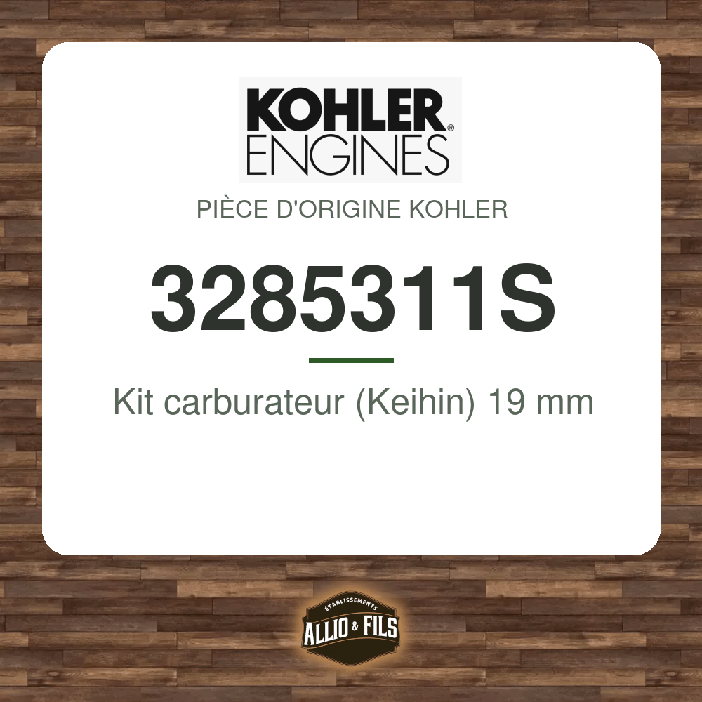 Kit carburateur (Keihin) 19 mm - Kohler 3285311S