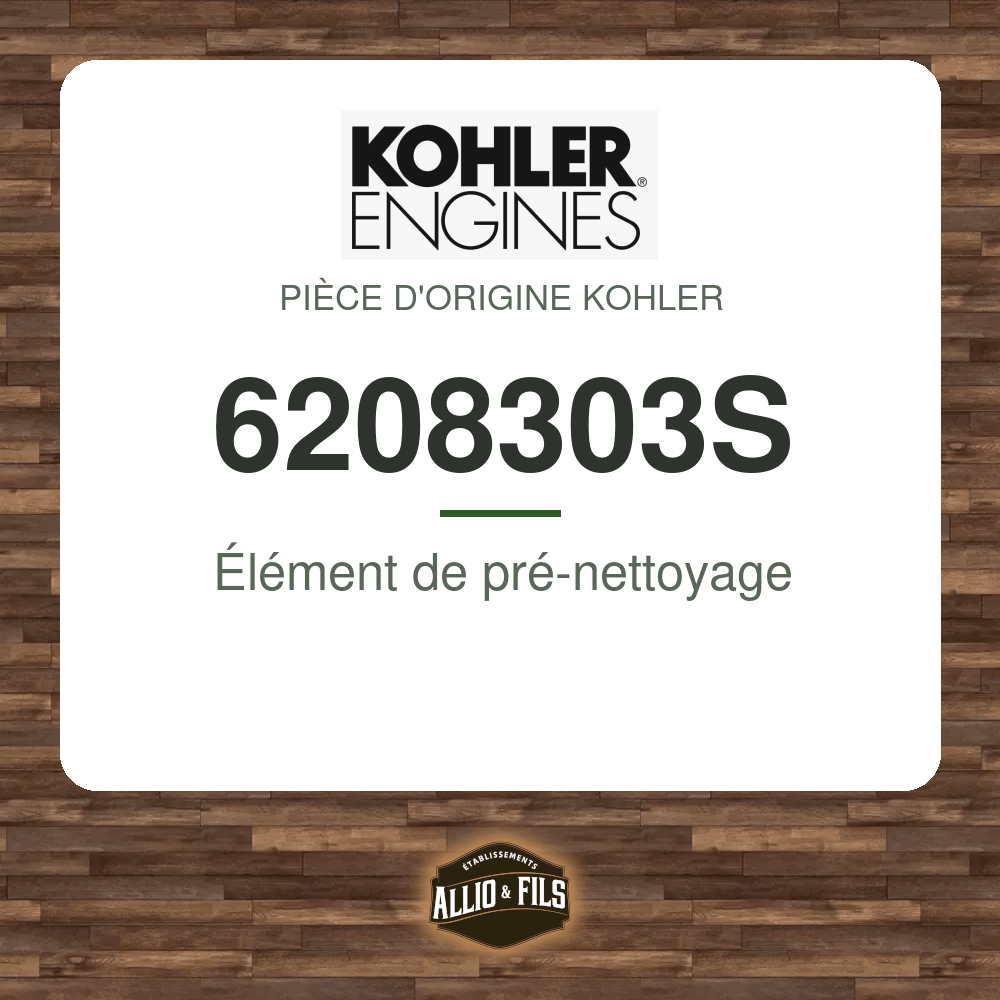 Élément de pré-nettoyage - Kohler 6208303S