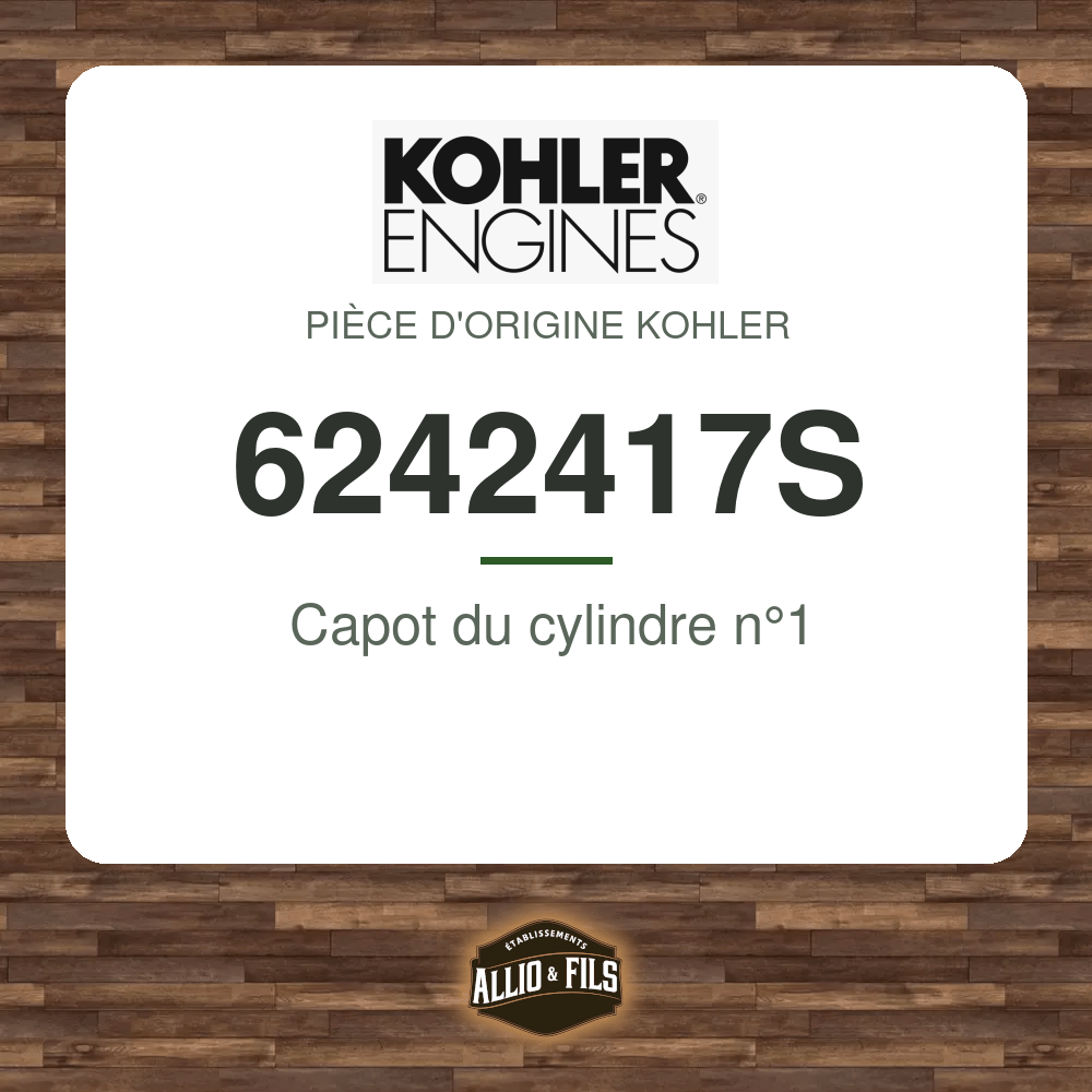 Capot du cylindre n°1 - Kohler 6242417S
