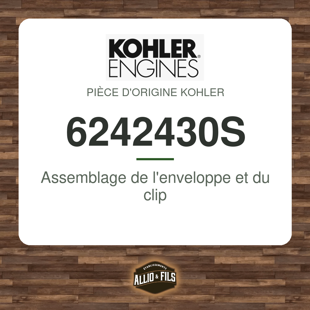 Assemblage de l'enveloppe et du clip - Kohler 6242430S