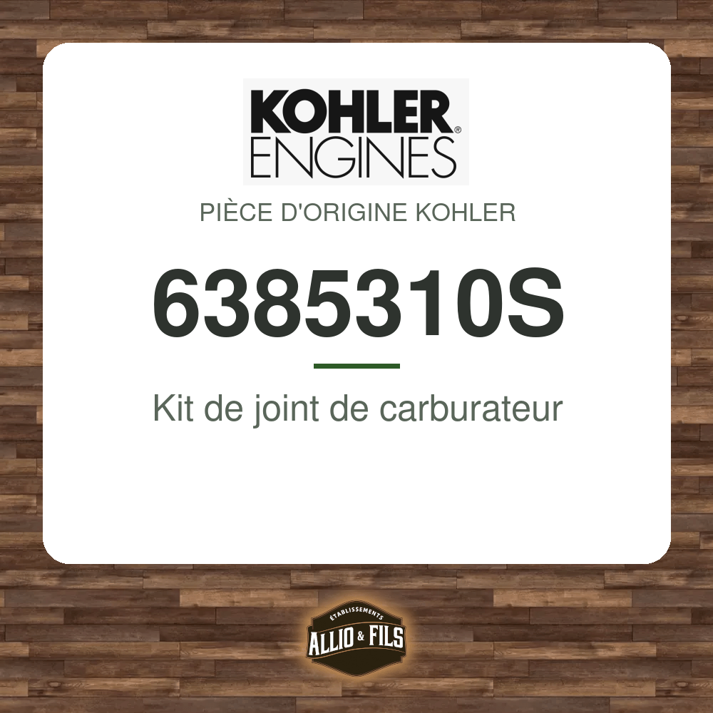 Kit de joint de carburateur - Kohler 6385310S