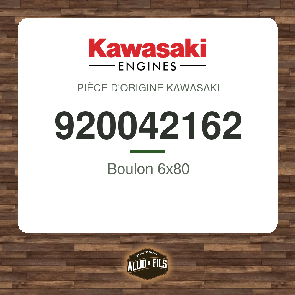 Boulon 6x80 - Kawasaki 920042162
