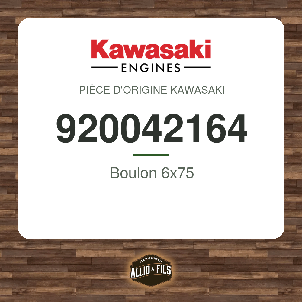 Boulon 6x75 - Kawasaki 920042164