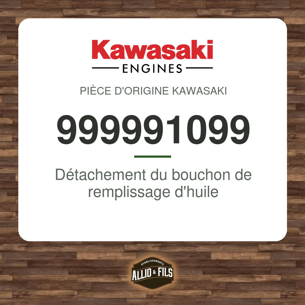 Détachement du bouchon de remplissage d'huile - Kawasaki 999991099