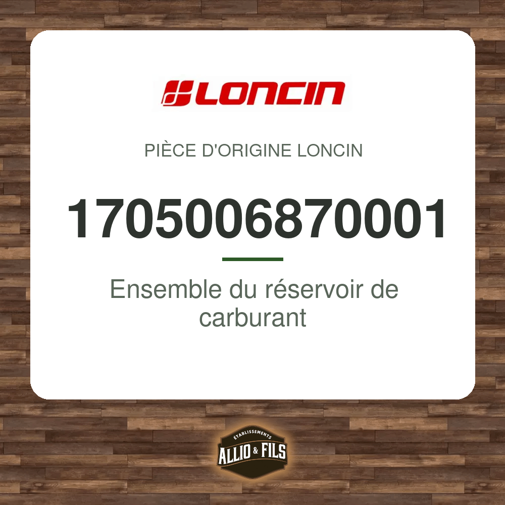 Ensemble du réservoir de carburant - Loncin 1705006870001