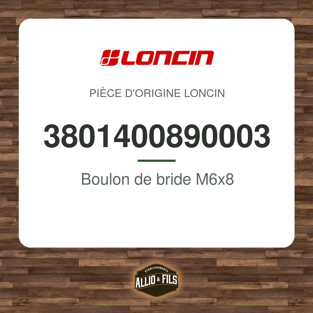 Boulon de bride M6x8 - Loncin 3801400890003