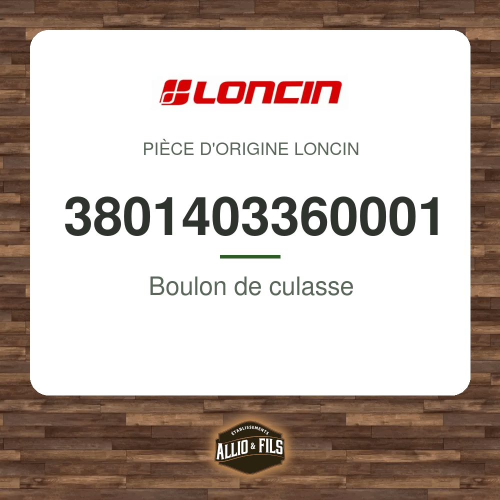Boulon de culasse - Loncin 3801403360001